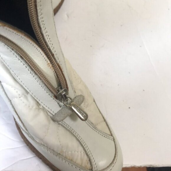 Aquatalia NEW Leather Nylon Front Zip Wedge Waterproof Winter Quilted Boots Snow - Picture 15 of 16